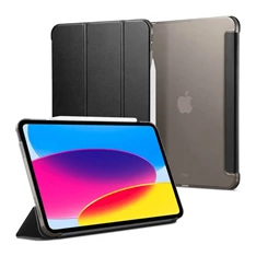 SPIGEN ACS05309 iPad 10.9 (2022) fekete bőr hatású oldalra nyíló tok