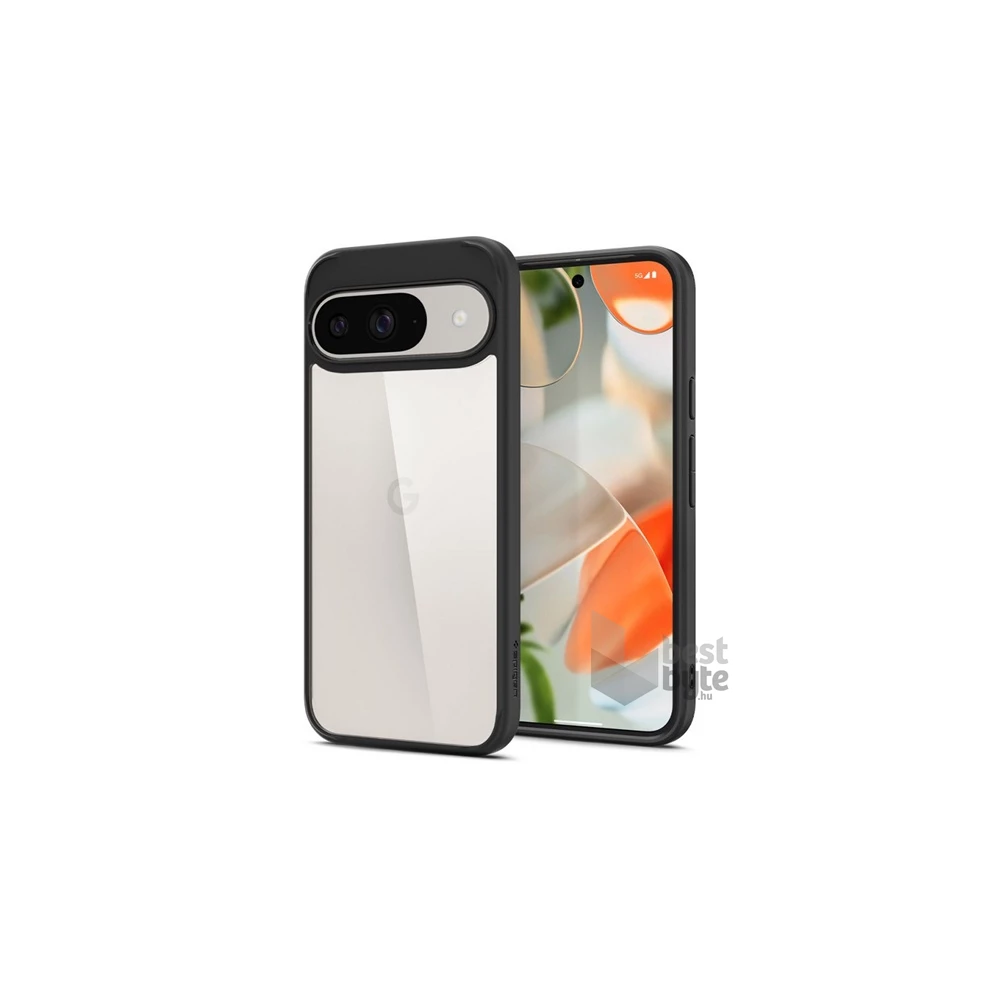SPIGEN ACS07690 Google Pixel 9 Pro 5G / Pixel 9 5G átlátszó/fekete műanyag hátlap