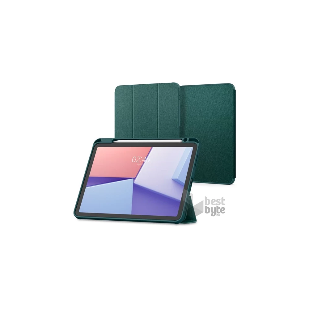 SPIGEN ACS07755 iPad Pro 11 (2022) / iPad Pro 11 (2021) / iPad Pro 11 (2020) sötétzöld oldalra nyíló tok