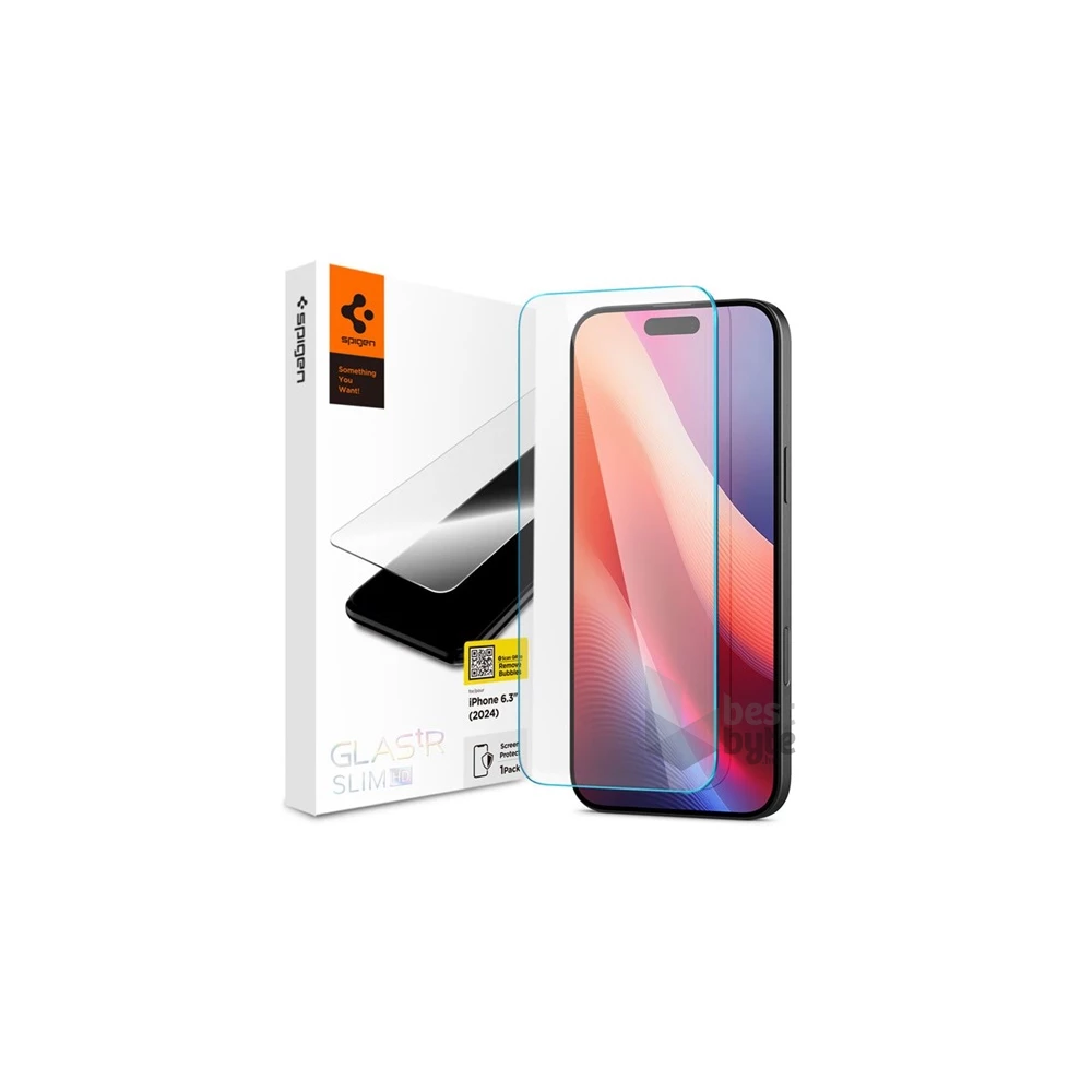 SPIGEN AGL07937 iPhone 16 Pro 5G átlátszó 2.5D 9H üveg kijelzővédő