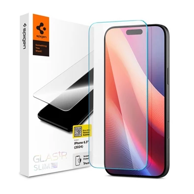 SPIGEN AGL07937 iPhone 16 Pro 5G átlátszó 2.5D 9H üveg kijelzővédő