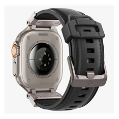 SPIGEN AMP07591 Apple Watch Series 10 46mm / Watch Series 9 45mm / Watch Series 8 45mm fekete bőr hatású óraszíj