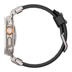 SPIGEN AMP07591 Apple Watch Series 10 46mm / Watch Series 9 45mm / Watch Series 8 45mm fekete bőr hatású óraszíj