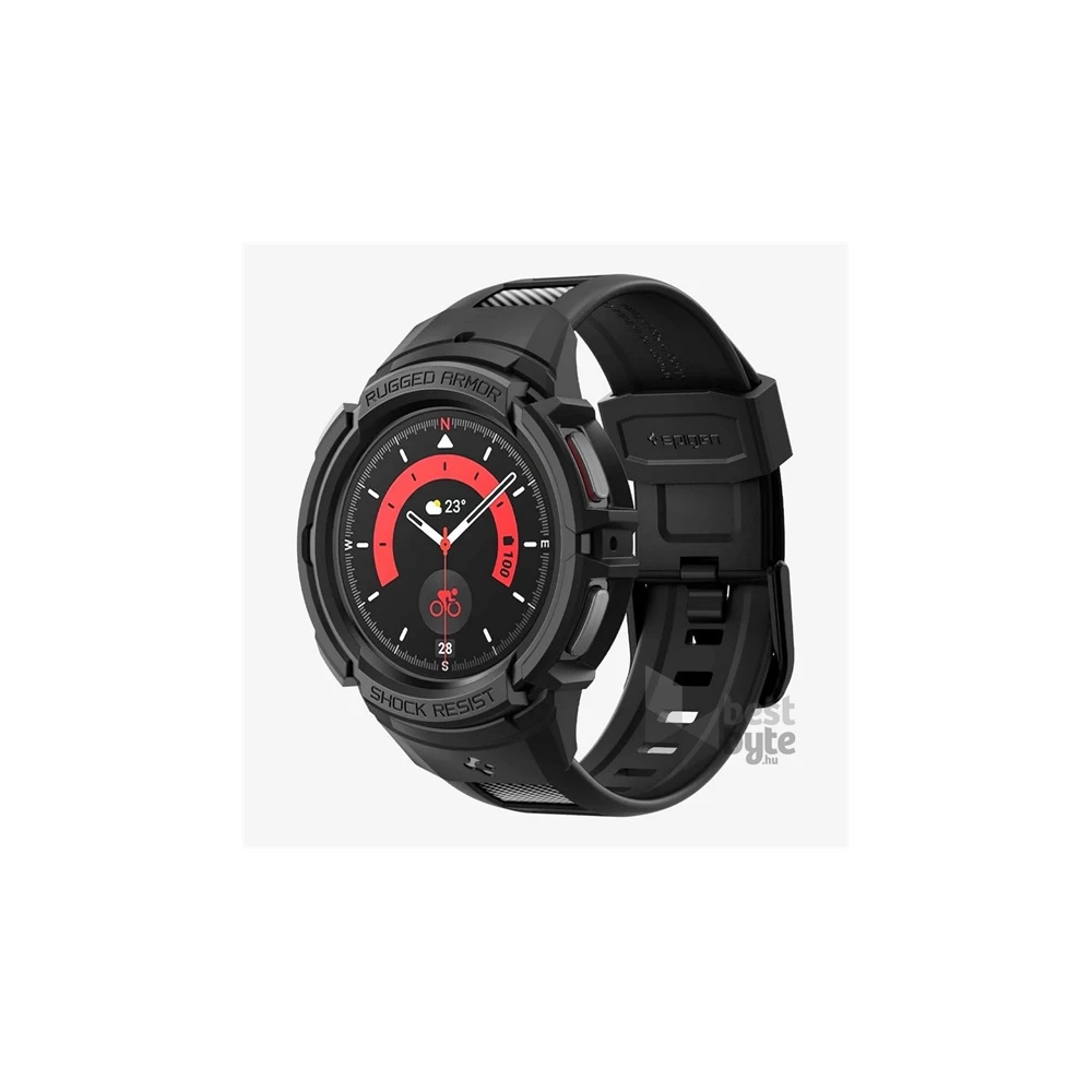 SPIGEN RUGGED ARMOR PRO ACS05301 Samsung Galaxy Watch 5 Pro eSIM(SM-R925)/5 Pro (SM-R920) 45mm fekete pótszíj