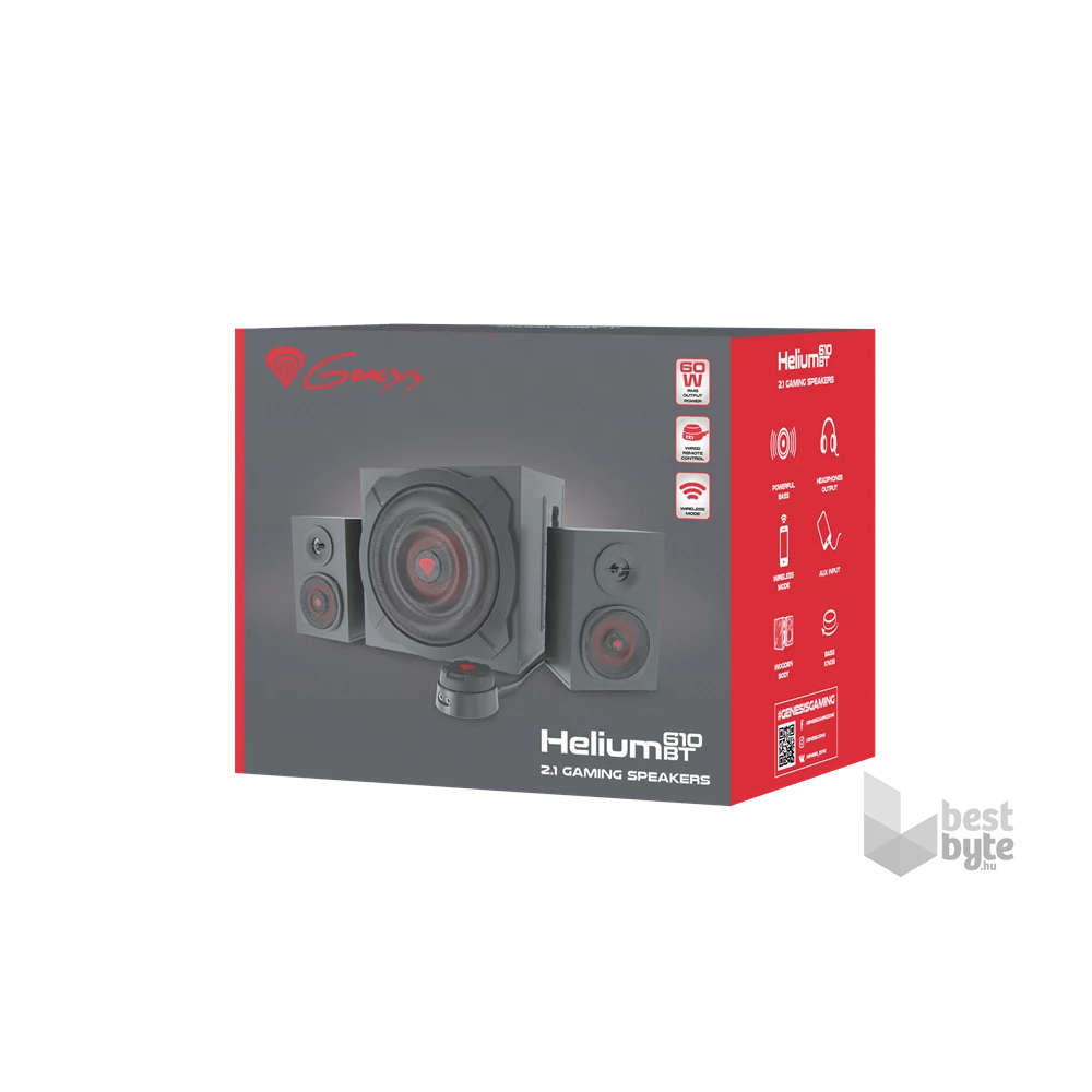Genesis NCS-1408 HELIUM 610 Bluetooth gamer hangfal 2.1 - fekete