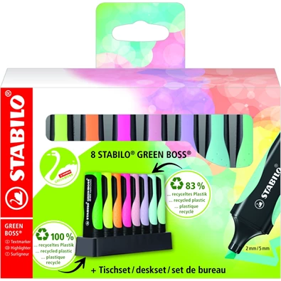 STABILO GREEN BOSS Pastel 8db-os szövegkiemelő készlet