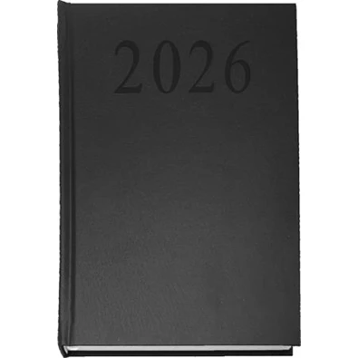 2026 A5 napi beosztású fekete határidőnapló