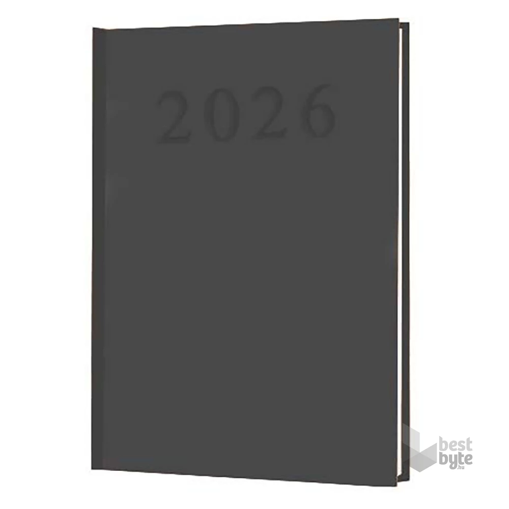 2026 A5 napi beosztású fekete határidőnapló