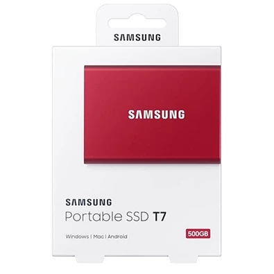 Samsung 2000GB USB 3.2 (MU-PC2T0R/WW) piros T7 külső SSD