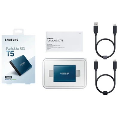 Samsung 250GB USB 3.1 (MU-PA250B/EU) kék T5 külső SSD