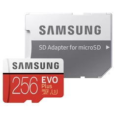Samsung 256GB SD micro EVO Plus (SDXC Class10) (MB-MC256HA/EU) memória kártya adapterrel