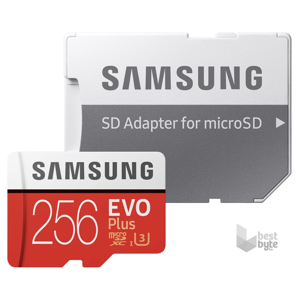Samsung 256GB SD micro EVO Plus (SDXC Class10) (MB-MC256HA/EU) memóriakártya adapterrel