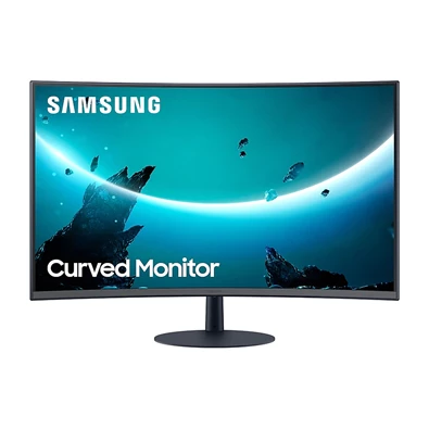 Samsung 27" C27T550FDU LED HDMI Display port ívelt kijelzős kékes sötétszürke monitor