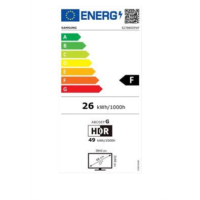 Samsung 27" LS27B800PXPXEN UHD HDMI/DP monitor
