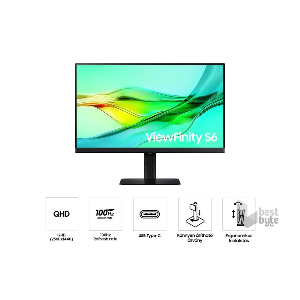 Samsung 27" LS27D600UAUXEN ViewFinity S6 S60UD QHD IPS DP/HDMI/USB/USB-C/RJ45 monitor