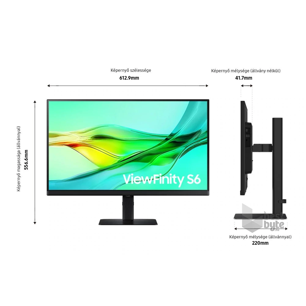 Samsung 27" LS27D600UAUXEN ViewFinity S6 S60UD QHD IPS DP/HDMI/USB/USB-C/RJ45 monitor