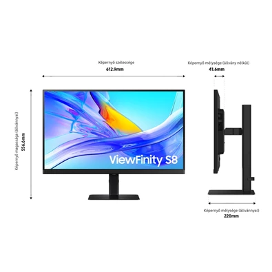 Samsung 27" LS27D800UAUXEN ViewFinity S8 S80UD 4K UHD IPS DP/HDMI/USB/USB-C/RJ45 monitor