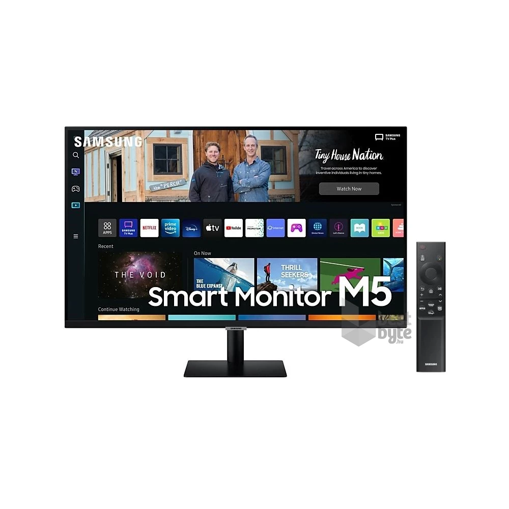 Samsung 27" M5 S27BM500EU FHD VA HDR10 fekete SMART monitor távirányítóval (Újracsomagolt)