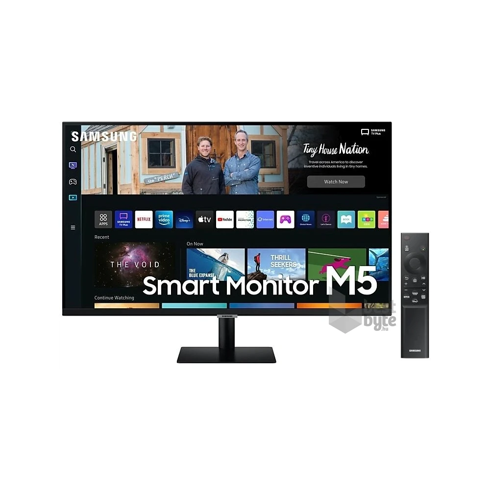 Samsung 27" M5 S27BM500EU FHD VA HDR10 fekete SMART monitor távirányítóval (Újszerű)