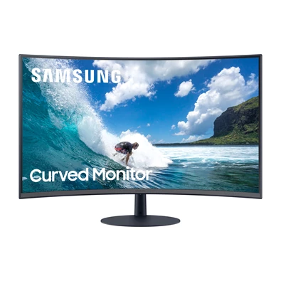 Samsung 31,5" C32T550FDR LED HDMI Display port ívelt kijelzős kékes sötétszürke monitor