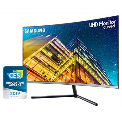 Samsung 31,5" U32R590CWR 4K UHD VA HDMI/DP kékes-sötétszürke ívelt LED monitor