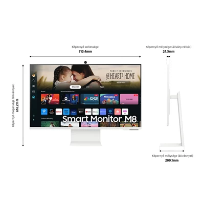 Samsung 32" LS32DM801UUXDU M8 4K UHD VA HDMI/USB/USB-C/Wi-Fi/Bluetooth smart monitor