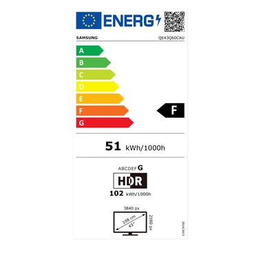 Samsung 43" QE43Q60CAUXXH 4K UHD Smart QLED TV (Újracsomagolt)