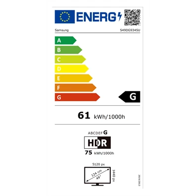 Samsung 49" LS49DG934SUXEN DQHD OLED 240Hz DP/HDMI/USB-C ívelt gamer monitor