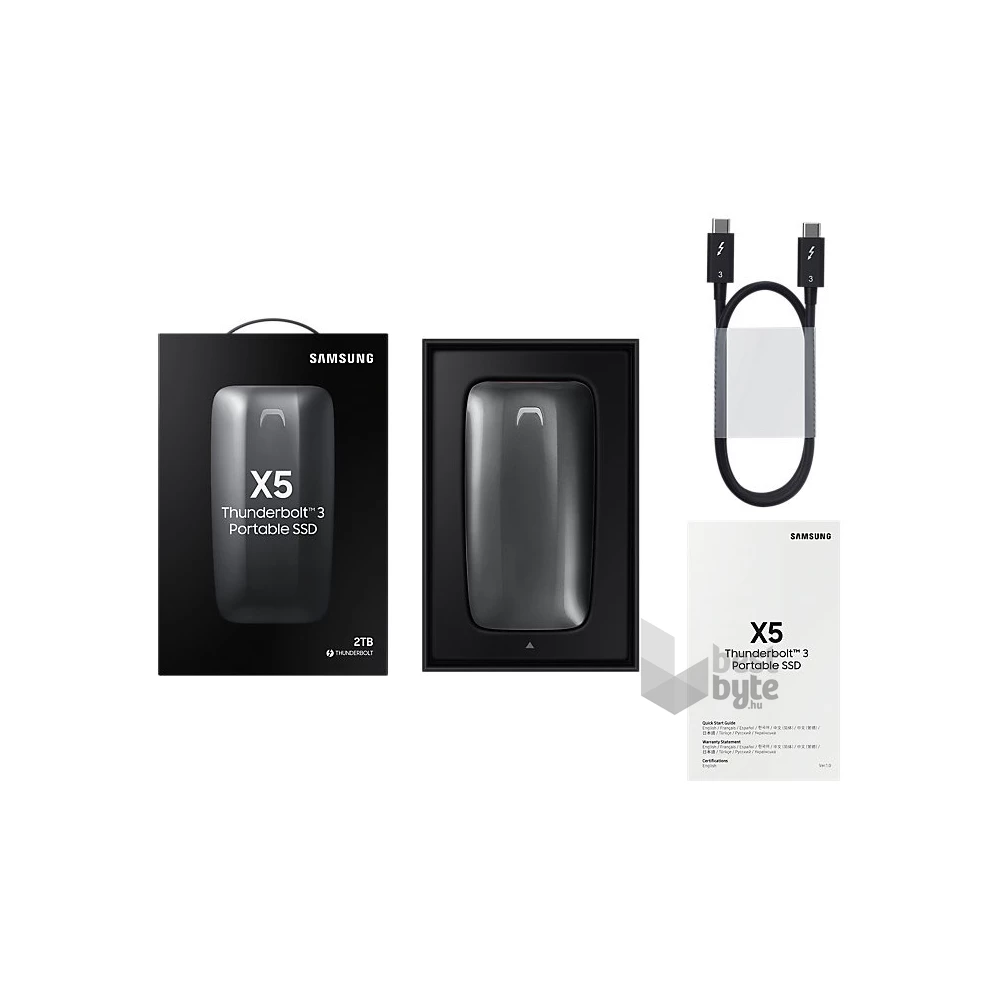 Samsung 500GB Thunderbolt 3 (MU-PB500B/EU) szürke-piros X5 külső SSD
