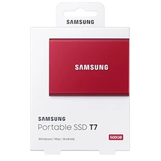 Samsung 500GB USB 3.2 (MU-PC500R/WW) piros T7 külső SSD