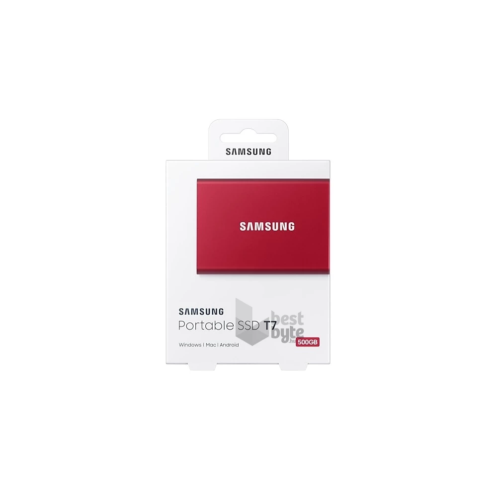 Samsung 500GB USB 3.2 (MU-PC500R/WW) piros T7 külső SSD