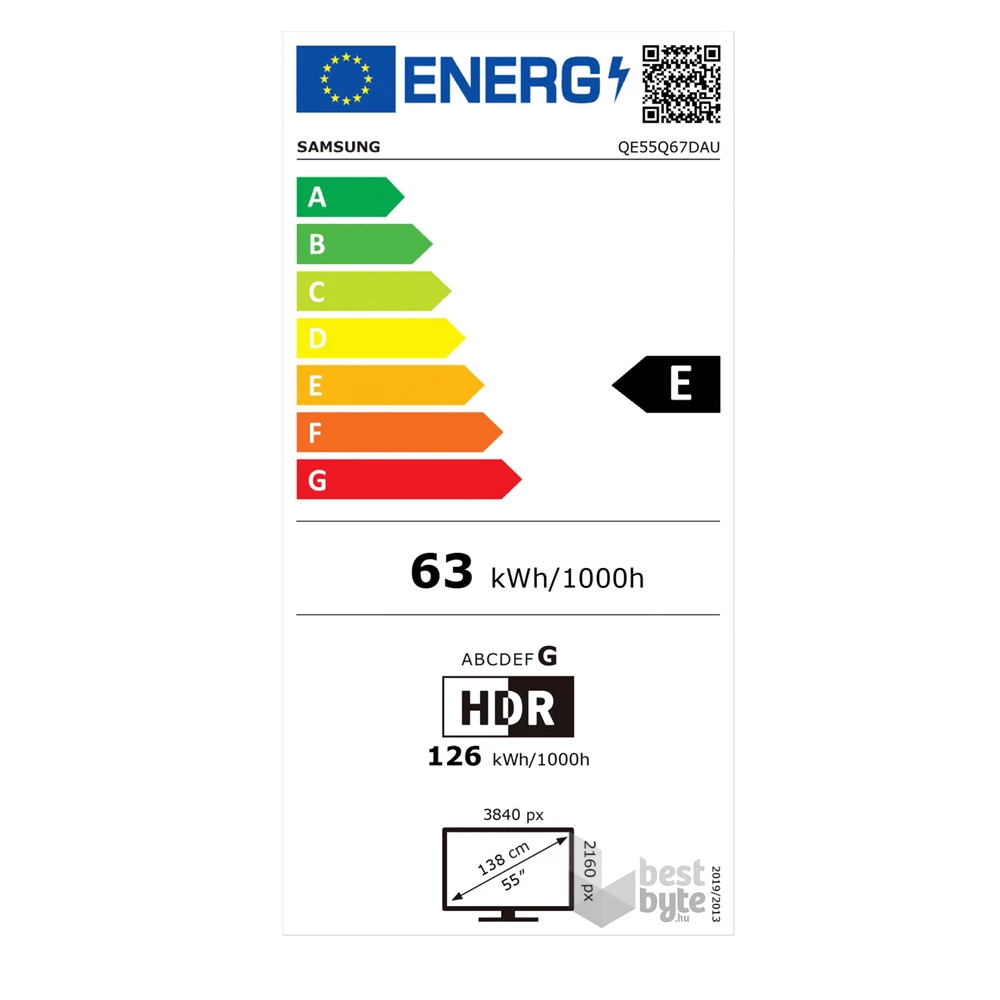 Samsung 55" QE55Q67DAUXXH 4K UHD Smart QLED TV