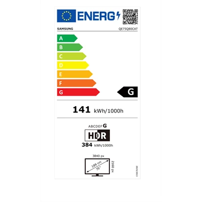 Samsung 75" QE75Q80CATXXH 4K UHD Smart QLED TV