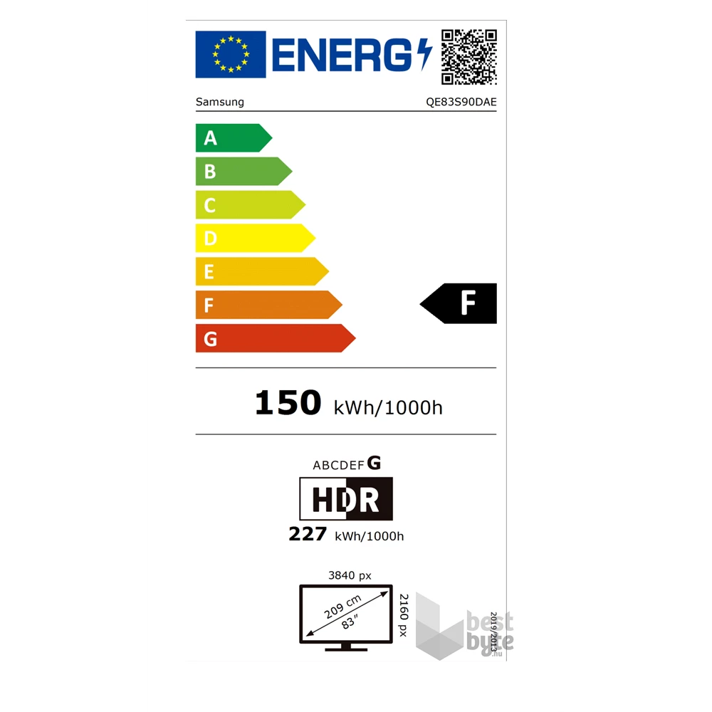 Samsung 83" QE83S90DAEXXH 4K UHD Smart AI OLED TV