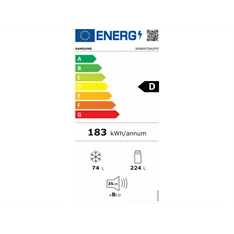 Samsung BRB80F30ADF0EO alulfagyasztós, beépíthető, Hűtő:224L, Fagyasztó:74L, hűtőszekrény