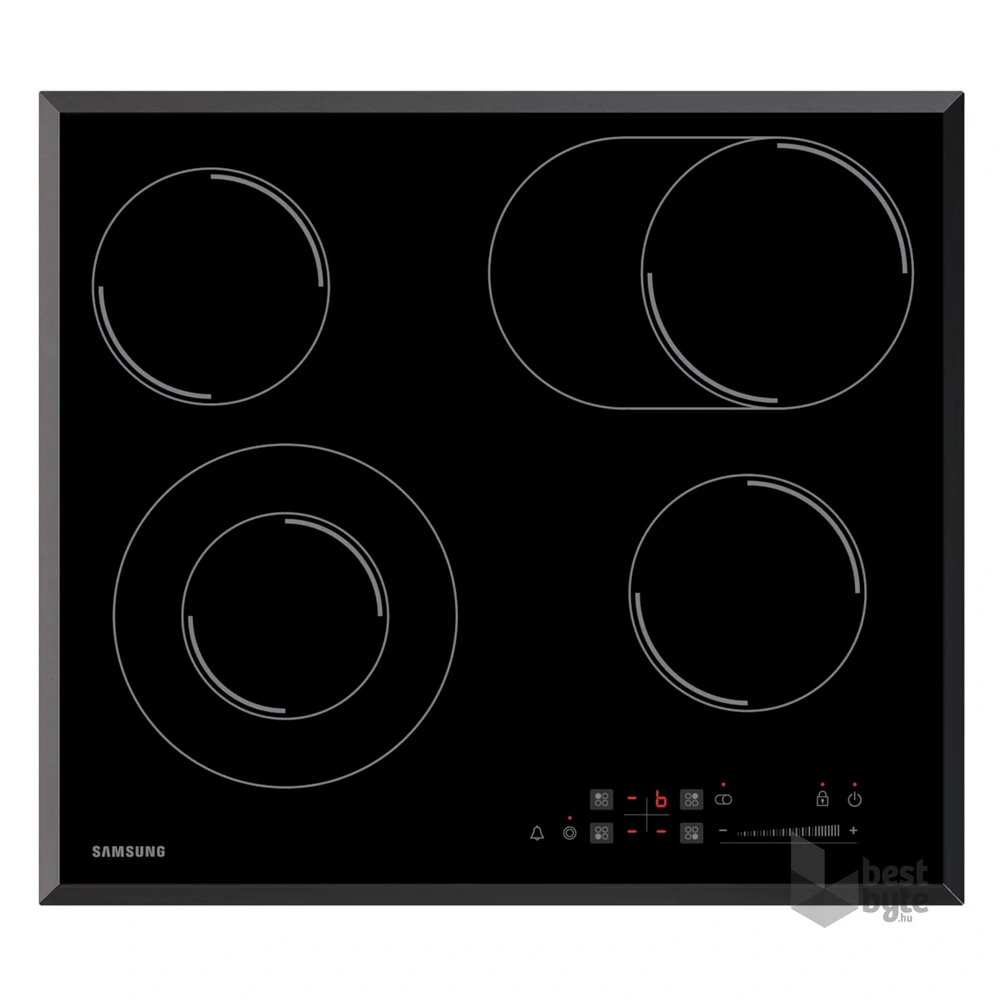 Samsung CTR164NC01/XEO fekete, beépíthető, elektromos üvegkerámia, főzőzóna: 4, beépíthető méret: 56cm, főzőlap