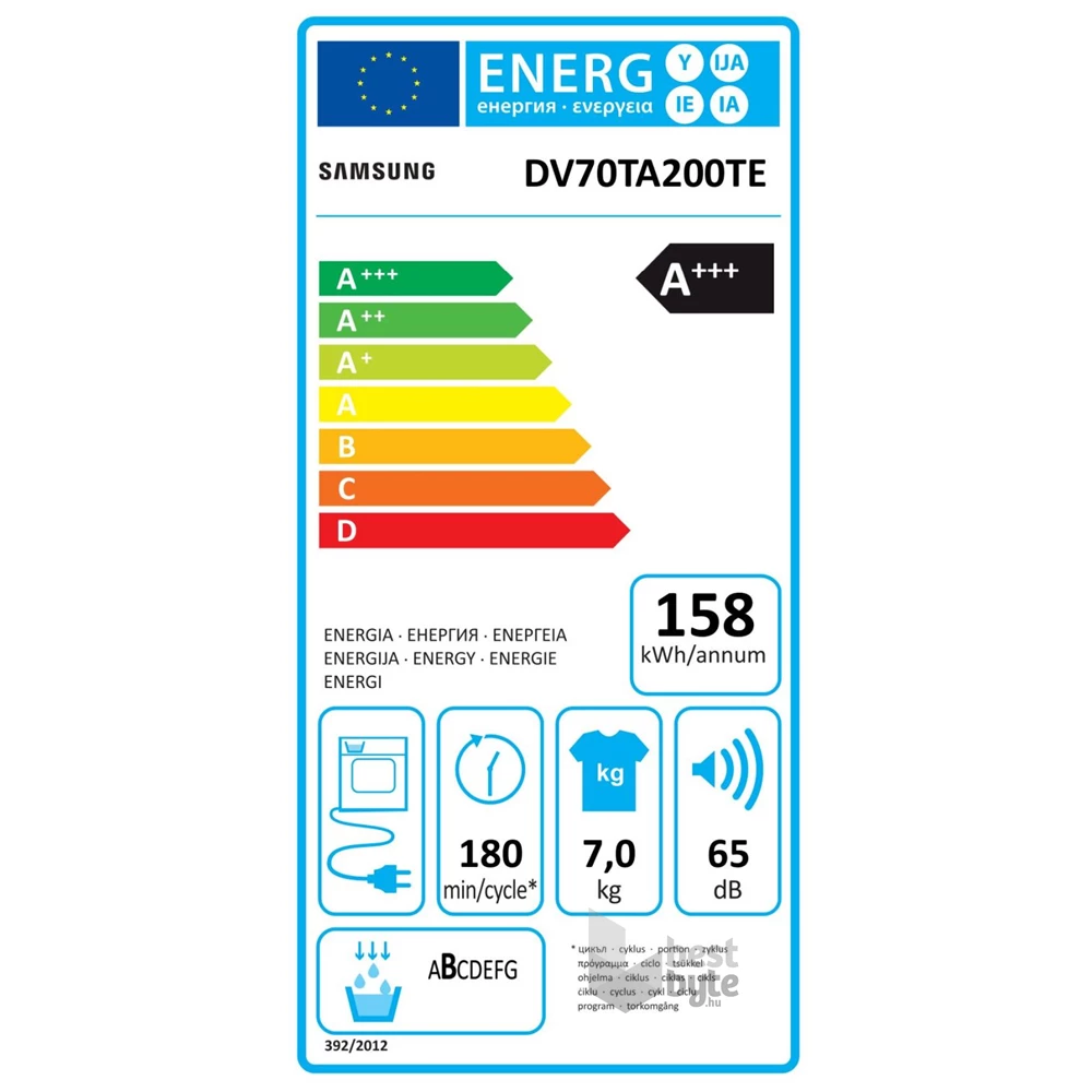 Samsung DV70TA200TE/LE fehér, 7 kg, hőszivattyús, szárítógép (Újszerű)