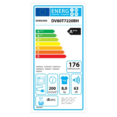 Samsung DV80T7220BH/S6 hőszivattyús szárítógép