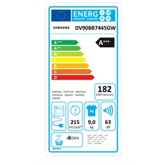 Samsung DV90BB7445GWS6 fehér, 9 kg, hőszivattyús, szárítógép