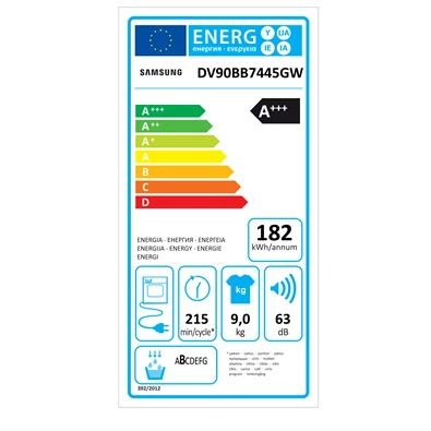 Samsung DV90BB7445GWS6 fehér, 9 kg, hőszivattyús, szárítógép