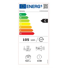 Samsung DV90DG52A0ABLE fekete, 9 kg, hőszivattyús, szárítógép