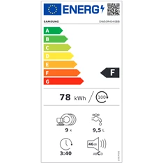 Samsung DW50R4040BB/EO beépíthető mosogatógép