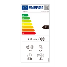 Samsung DW50R4060BB/EO beépíthető keskeny 9 terítékes mosogatógép
