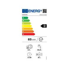 Samsung DW60CG530B00ET programok száma: 7, beépíthető, 14 terítékes mosogatógép 