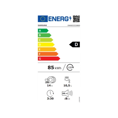Samsung DW60CG530B00ET programok száma: 7, beépíthető, 14 terítékes mosogatógép 