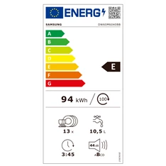 Samsung DW60M6040BB/EO beépíthető 13 terítékes mosogatógép