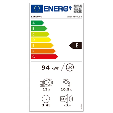 Samsung DW60M6040BB/EO beépíthető 13 terítékes mosogatógép