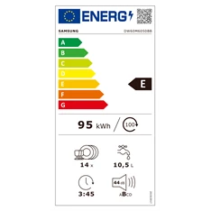 Samsung DW60M6050BB/EO beépíthető 14 terítékes mosogatógép