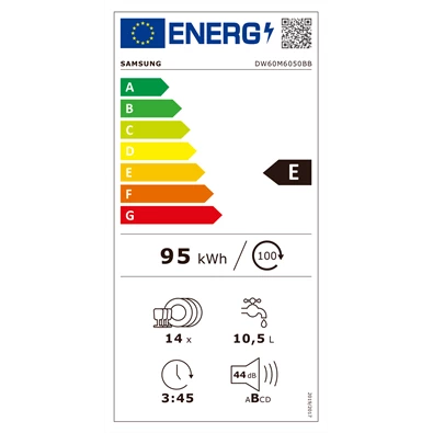 Samsung DW60M6050BB/EO beépíthető 14 terítékes mosogatógép