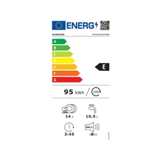 Samsung DW60M6050BB/EO programok száma: 7, beépíthető, 14 terítékes mosogatógép 